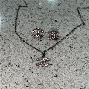 Chanel earrings with matching necklace AUTHENTIC